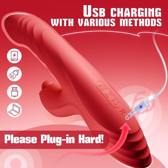 Vibrator Thrusting Dildo for Women Toendi G Spot Vibrator Clitoral Stimulator Sex Toys Dildos Vibrator with 10 Vibration 7 Thrust Mode with Licking, Rabbit Vibrators Adult Sex Toy for Women and Couple - Image 6