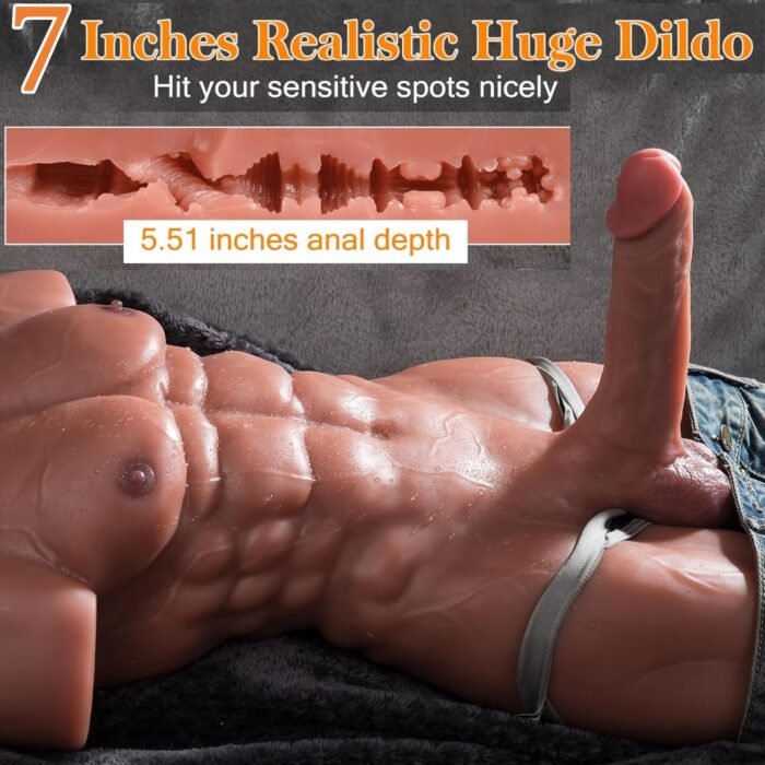 2 in 1 Male Sex Doll with Realistic Dildo Anus, Life Size Sex Doll with 7 Inches Flexible Huge Cock Penis for G-spot Anal Clitoral Stimulation, Unisex Masturbator Sex Toy for Women Couple Gay, 26 LB - Image 3