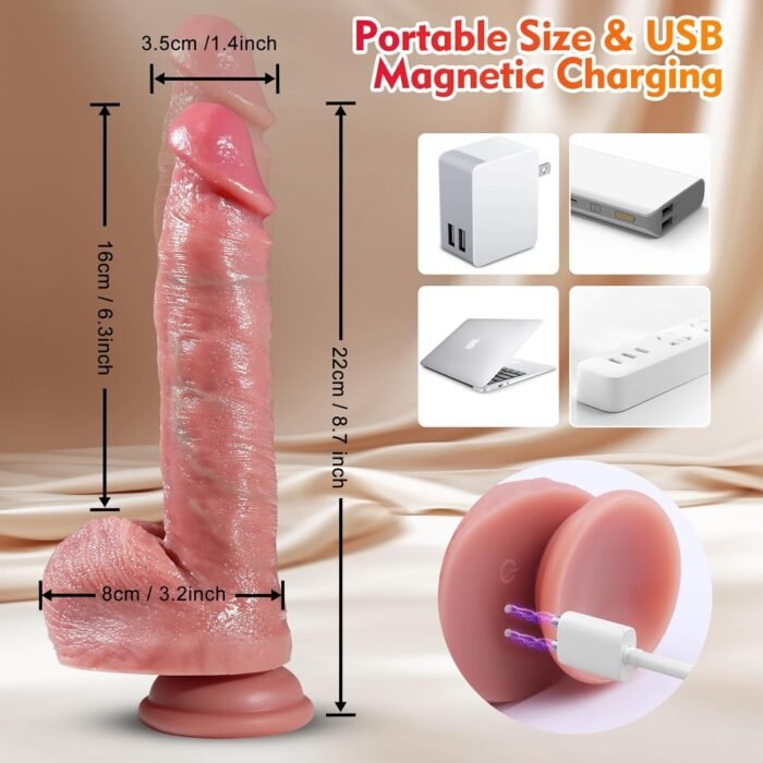 Thrusting Dildo Vibrator Sex Toys - Adult Toys Realistic Suction Cup Dildos with 7 Thrusting & 7 Vibrating & Heating Modes for G-Spot Anal Vagina Stimulation, Adult Female Sex Toys for Women Pleasure - Image 6