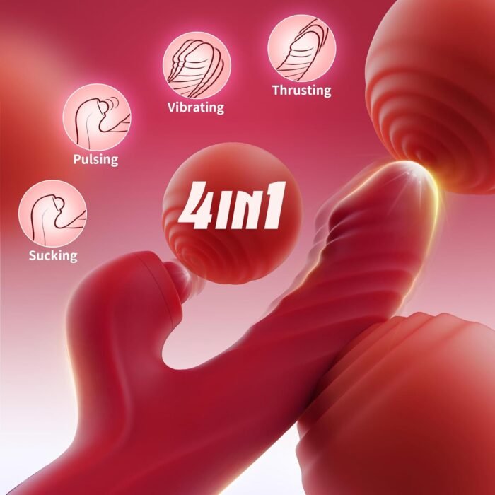 Vibrator Thrusting Dildo for Women Toendi G Spot Vibrator Clitoral Stimulator Sex Toys Dildos Vibrator with 10 Vibration 7 Thrust Mode with Licking, Rabbit Vibrators Adult Sex Toy for Women and Couple - Image 2