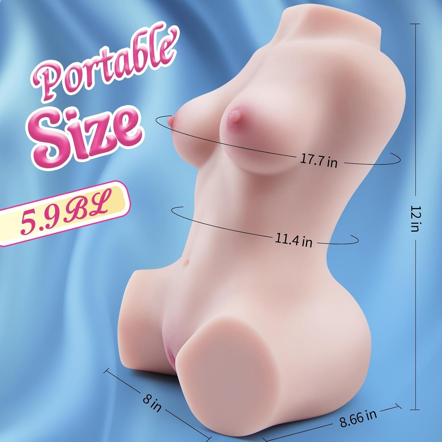 Vibrating Male Masturbator Sex Doll with 7 Modes, 5.9LB Realistic Torso with Perky Boobs and Plump Labia, Automatic Pocket Pussy Stroker for Men - Image 6