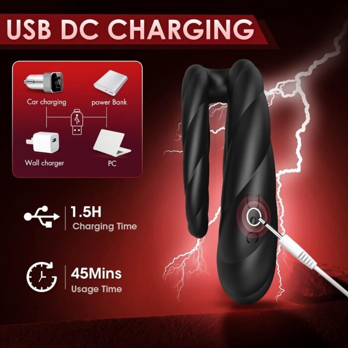 Vibrating Cock Ring Sex Toys for Men - Penis Ring Vibrator with 10 Vibrations, Adult Male Sex Toy for Longer Harder Stronger, Double Penis Vibrators, Couples Mens Male Adult Sex Toys & Games - Image 8