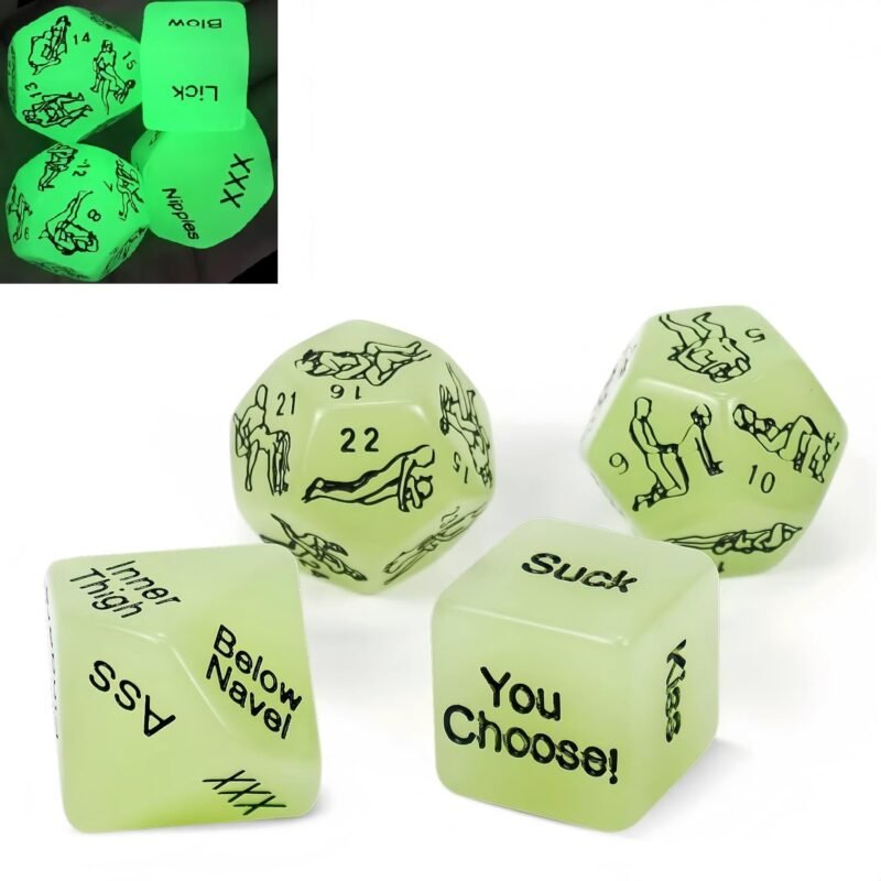 4 Pcs Glow in The Dark Sex Dice Set for Couples Naughty Sex Dice for Couples Game Dice Games for Adults Party Bedroom