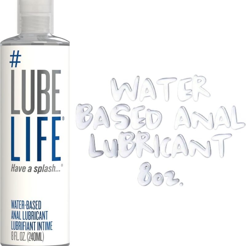 LubeLife Water-Based Anal Lubricant, Deep Comfort Personal Lube for Men, Women, and Couples, 8 Fl Oz