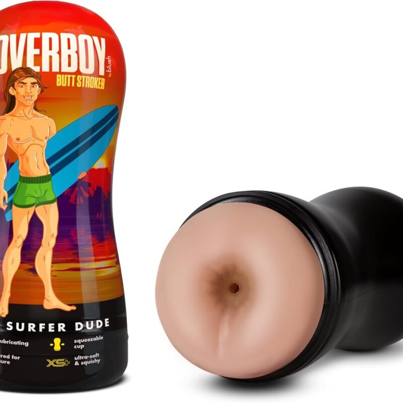 Blush Novelties, Coverboy Surfer Dude, Realistic Male Masturbator Self Lubricating Stroker, Textured Ribs for Massaging Pleasure & Flesh Feel, Gay or Straight Pocket Anal Play, Adult Male Sex Toy