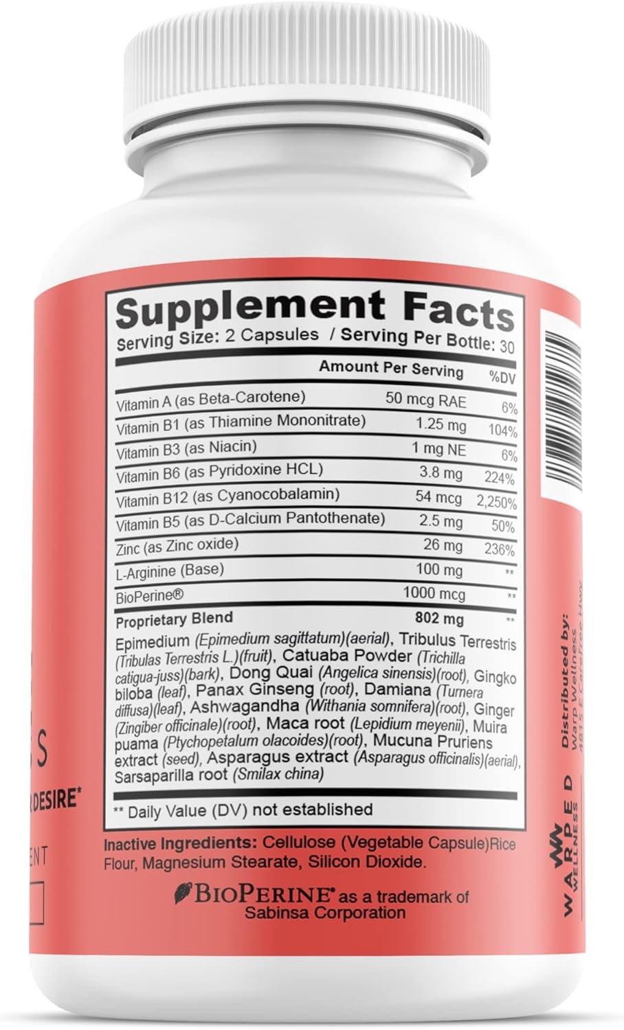 Womens Supplement That Boosts Libido | Enhance Intimacy, Passion and Desire | Miura Puama for Female Specific Arousal | Love Goddess | Vitamin | Warped Wellness - Image 3