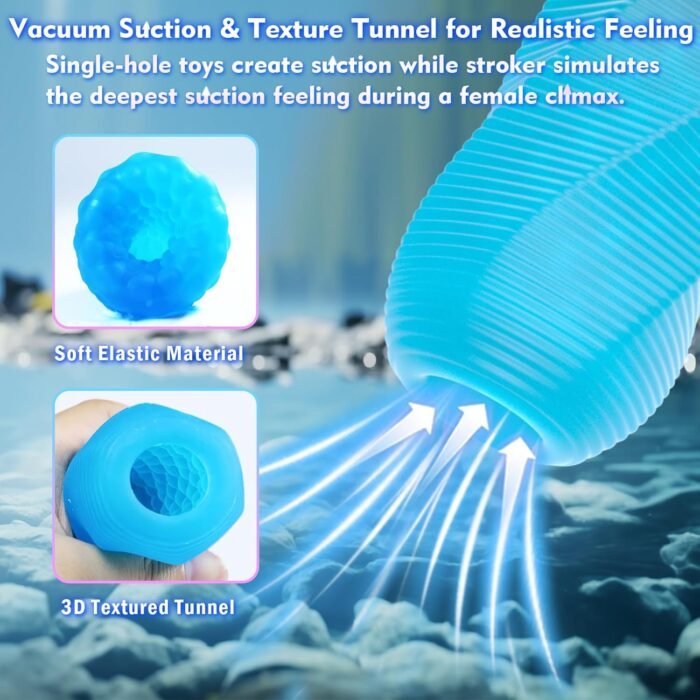 Male Masturbator Adult Sex Toys for Men - Spinning Textured Stroker Pocket Pussy for Men Masturbation, Ultra-Soft Stretchy Egg Penis Blowjob Sex Toy with Storage Box, Pocket Pussies Masturbators - Image 2