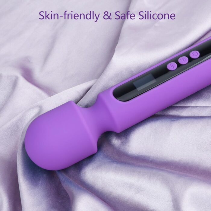 Vibrator Wand, 12 inch Powerful Vibrating Massager with Display 10 Patterns & 4 Speeds, G Spot Vibrator Women Sex Toys for Clitoral Stimulation, Adult Sex Toys & Games(Purple) - Image 4