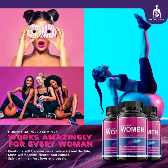 Libido Booster for Women Fast Acting with Horny Goat Weed - Female Desire Pills with Maca Root, Tribulus Terrestris, Ginseng and Hornygoatweed Women - Hormone Balance, Made in USA (60 ct) - Image 5