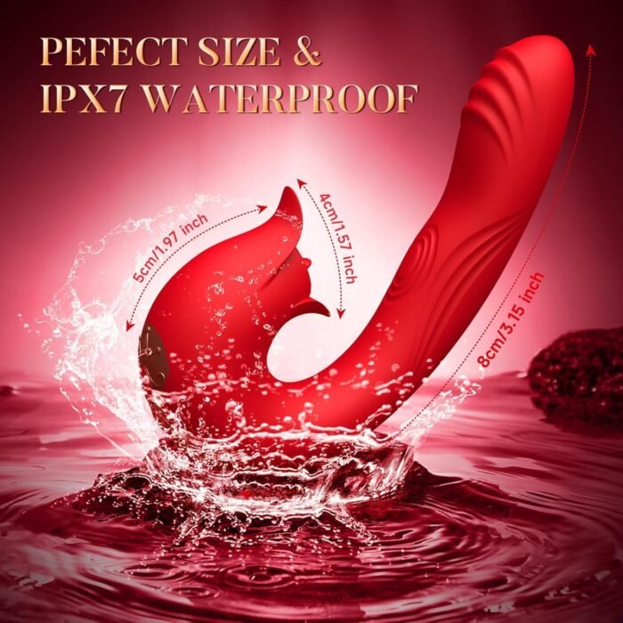 Vibrator Dildo Adult Sex Toys with Clitoral Licking, 3IN1 Couples Vibrator Womens Sex Toys with 7 Vibrating & 7 Licking & 10 Pulsating Modes, U-Shape G Spot Vibrator Female Sex Toys for Couples - Image 4