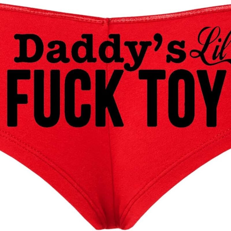 Knaughty Knickers Daddys Little Lil Fuck Toy Fucktoy DDLG BDSM Owned Boyshort Red/Black