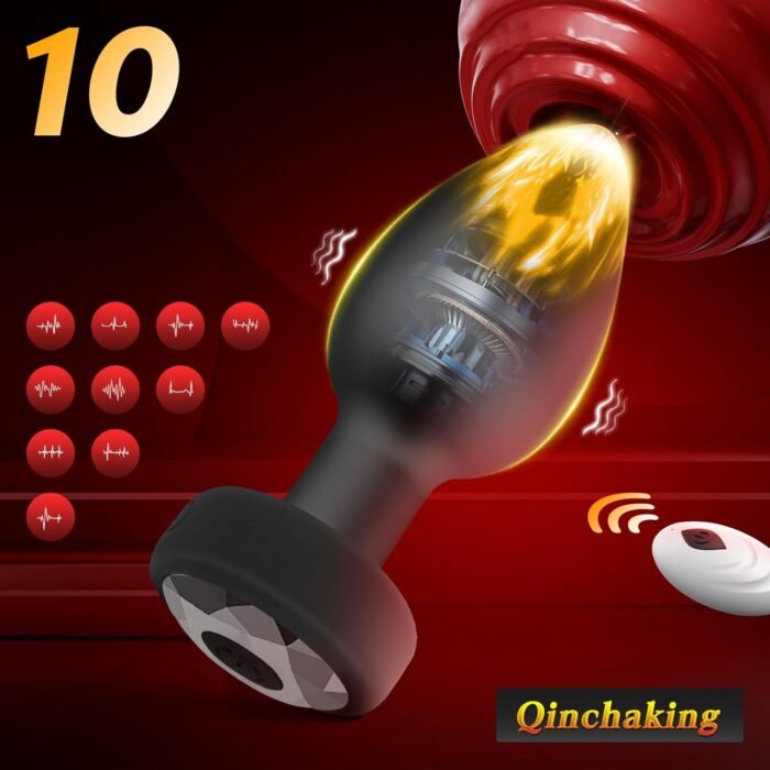 Anal Plug Adult Sex Toy,Adult Sex Toys and Games for Men Women,Wireless Remote Control 10 Frequency Vibration,Small Butt Plug for Female Male Prostate Massage Vibrating Anal Sex Toys for Men,Black - Image 2