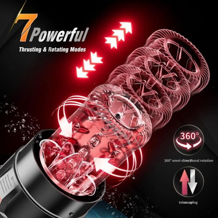Male Masturbator Penis Pump - Male Sex Toys for Men with Upgrade 12 S Vacuum Pump & 7 Thrusting Rotating Vibrating Sucking Licking LCD Adult Toys Mens Sex Toys Pumps & Enlargers - Image 3