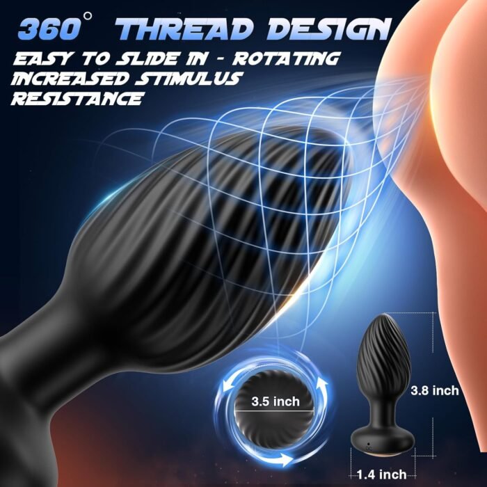 360° Rotation Adult Sex Toys for Men Prostate Massager - Swirl Surround Stimulate Prostate Point APP Remote Control, Adult Toys Anal Plug Vibrating Butt Plug with 9 Vibrating, Anal Toys Vibrator Mens - Image 3