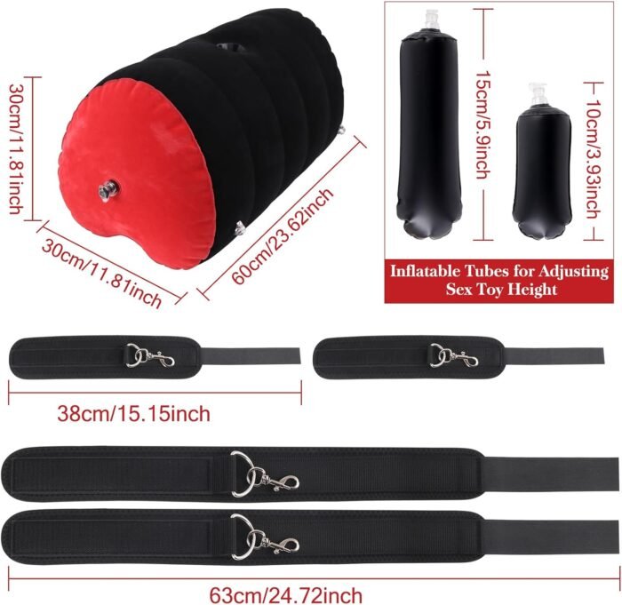Dildo Mount Sex Position Pillow Couples Sex Toys - Bondage Kit with Adjustable Wrist & Thigh Cuffs, Sex Furniture for Bedroom - Sex Body Positioner - Sex Toys for Couple Beginner Sm Game Play - Image 6