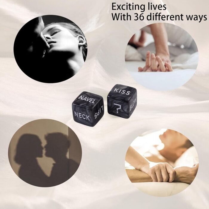 Romantic Naughty Dice Set for Adults Couple Funny Dice Couples Game for Anniversary Valentines Wedding Gift,Couple Game Choices,36 Ways to Play (Black) - Image 2
