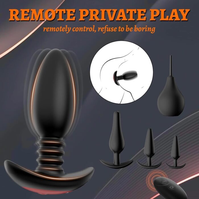 Anal Plug Vibrating Butt Plug - 5PCS Anal Toys with 10 Vibration Modes, Anal Training Kit Prostate Massager, Remote Control Plugs Dildo Vibrator Adult Sex Toys for Men Women Couples Pleasure - Image 3