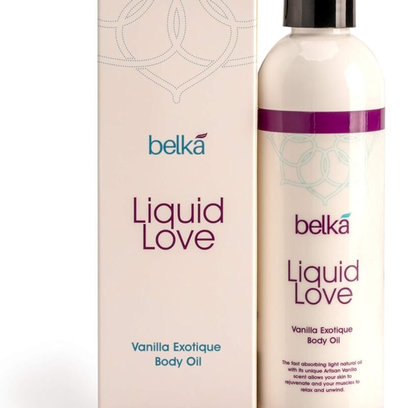 Liquid Love Vanilla Exotique Body Oil for Relaxing Massage Therapy and Sensual Couple's Massages - Made in The USA, 100% Vegan with Luscious Virgin Oils, Grape Seed, Coconut, Vitamin E, 8 floz