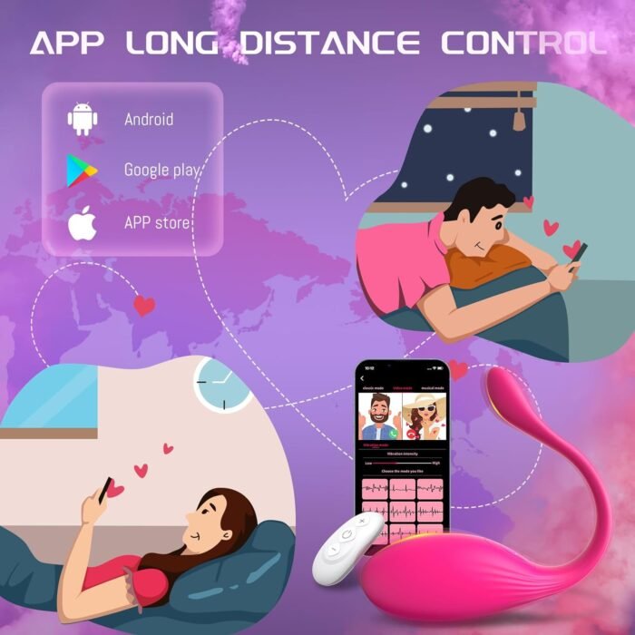 APP Remote Control Vibrator Sex Toys, Wearable Panty Mini G Spot Bullet Egg Vibrators with 10 Vibration Modes, Rose Dildo Clitoral Vagina Anal Stimulator, Adult Sex Toy for Women or Couples - Image 3