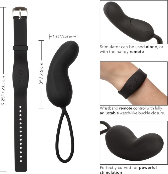 CalExotics Silicone Remote Foreplay Set, Rechargeable Waterproof 12-Function Cock Ring and Self Stimulator with 2 Independent Controls Black SE-0077-80-3 - Image 2