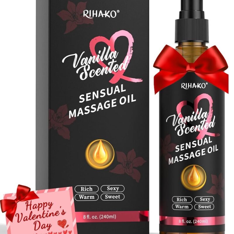 Mothers Day Gifts for Wife-Vanilla Sensual Massage Oil for Couples - Couples Sweet and Sensual Massage Oils for Date Night | Relaxing Massage Oil for Massage Therapy | Perfect Glide & Smooth Skin