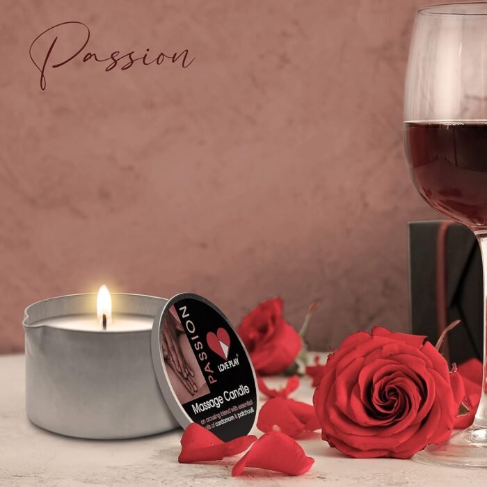 LOVE PLAY Massage Oil Candle for Pure Relaxation and Home SPA - Vegan Moisturizing Body Oil - Hydrating Skin Care with Essential Oils (6.76oz) - Image 8