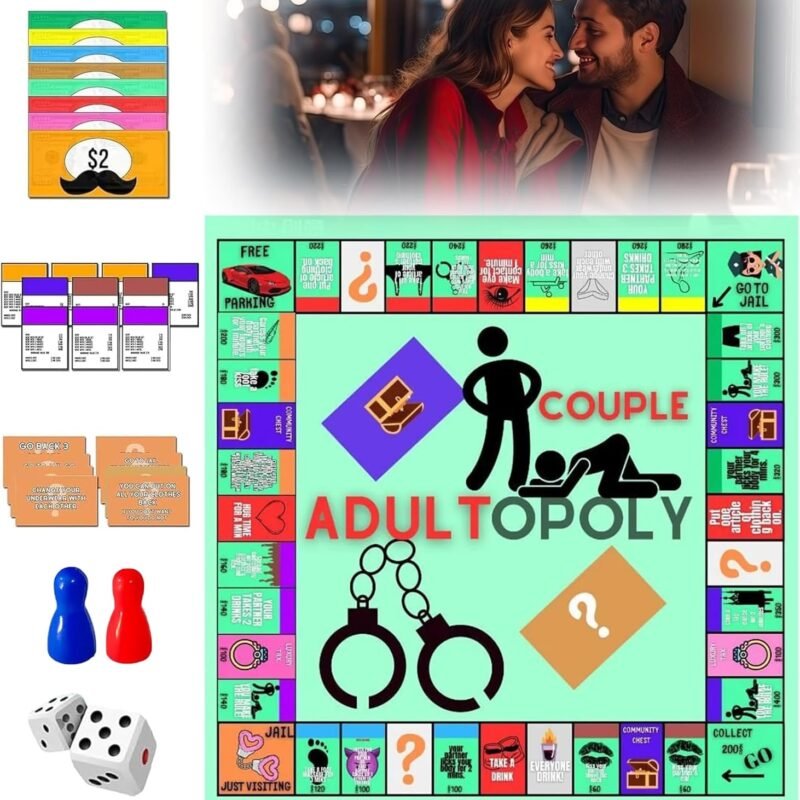 Adult Board Game,Couple Adult Opoly Board Game,Adult Couples Board Games,Couples Adults Board Games,Couples Game Cards Board Game Props,Date Night Ideas,Couples Date Night Games