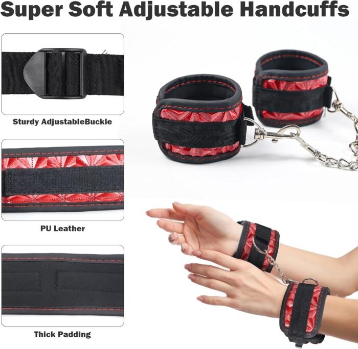 BDSM Sex Restraint Set- 24inch Sex Cushion Position Pillow with Adjustable Sex Strap, Multifunctional Foam Support Sex Ramp Furniture for Couple Deep Position, Sex Bondage Thigh Sling for Women Men - Image 3