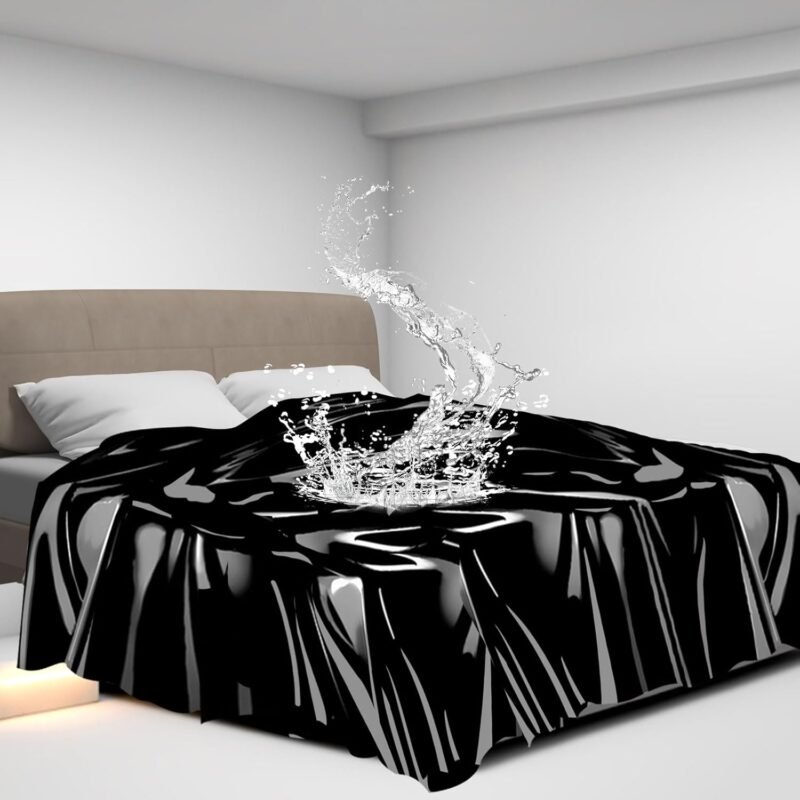 BDSM Waterproof Sex Sheets Sex Toys, Mess-Proof Sheets for On The Go Sex Games, Reusable Playtime Bed Covers Bedroom Sex Products, Adult Sex Toys for Couples(1 Pack, Black)