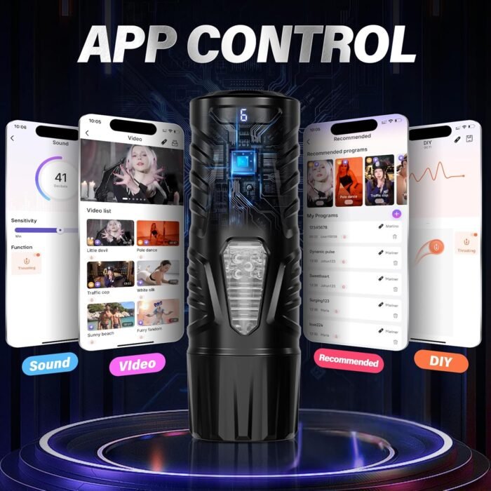 Automatic Male Masturbator Sex Toys for Men - Adult Toy Male Sex Toys with 7 Thrusting & 7 Rotating Modes,Hands Free Pocket Pussy Sex Machine with Visual Window & Suction Base Electric Penis Pump - Image 7
