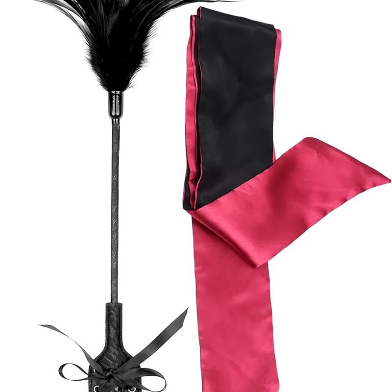 Spanking Sex Tickler Adults Bedroom Play Feather Whips French Crop Silk Satin Blindfold BDSM Restraints Kit