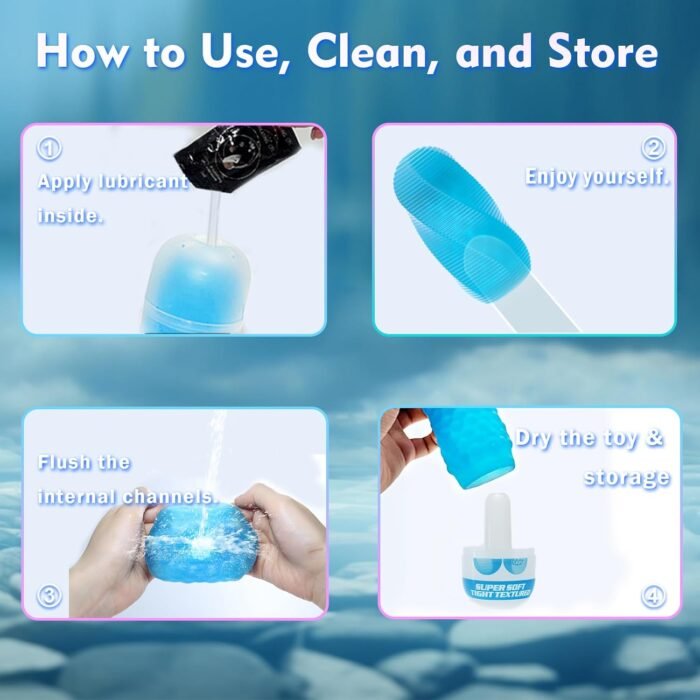 Male Masturbator Adult Sex Toys for Men - Spinning Textured Stroker Pocket Pussy for Men Masturbation, Ultra-Soft Stretchy Egg Penis Blowjob Sex Toy with Storage Box, Pocket Pussies Masturbators - Image 5