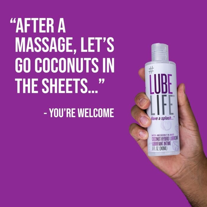 Lube Life Coconut Hybrid Lubricant, Water-Based & Coconut Oil Massage and Lube for Men, Women & Couples, 8 Fl Oz - Image 7