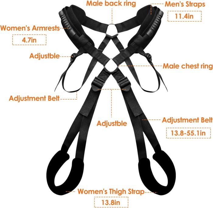Adult Sex Toys BDSM Bondage Love Slings for Couples, Sex Swing Set with Adjustable Straps, Soft Plush Padding Mat, Sex Restraints Toys, Holds up to 300lbs - Image 6