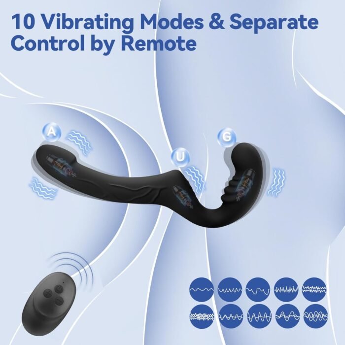 Strapless Strap On Double Sided Dildo for Women, 10 Strong Vibrating Anal Clitoral G Spot Vibrator with 6 Inch & 4 Inch Realistic Dildo, Wearable Pegging & Lesbian Sex Toys with Remote Control - Image 2