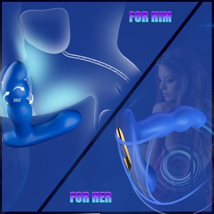 360° Rotating Prostate Anal Sex Toy for Male Masturbator & Female Clitoral Dildo Massage with 7 Rotating & 7 Vibrating Modes, Beginner Advanced Player Butt Training Remote Control Vibrating Couple Toy - Image 4