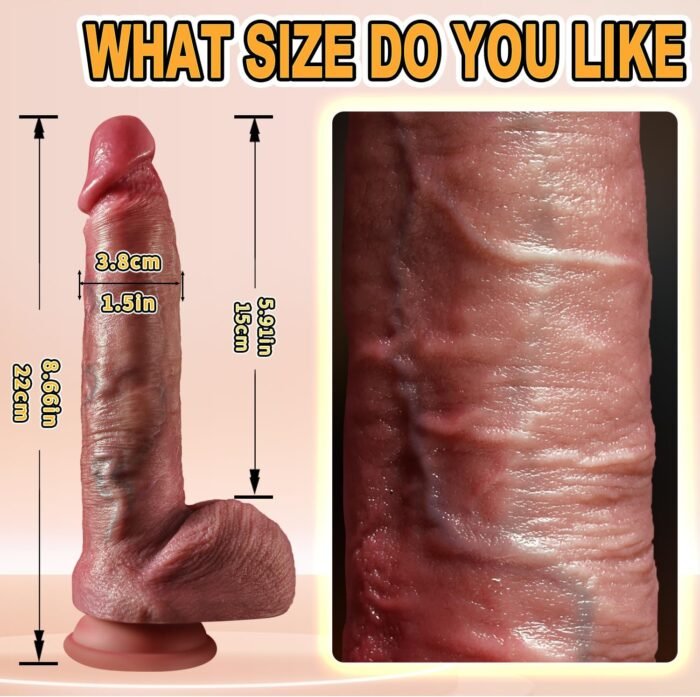 8.6'' Thrusting Dildo - Vibrator Sex Toy with 9 Thrusting & 9 Vibrating Modes & Heated Strong Suction Cup for Hands-Free Use, IPX7 Waterproof Skin-Friendly Silicone - Sexual Pleasure Tools for Women - Image 6