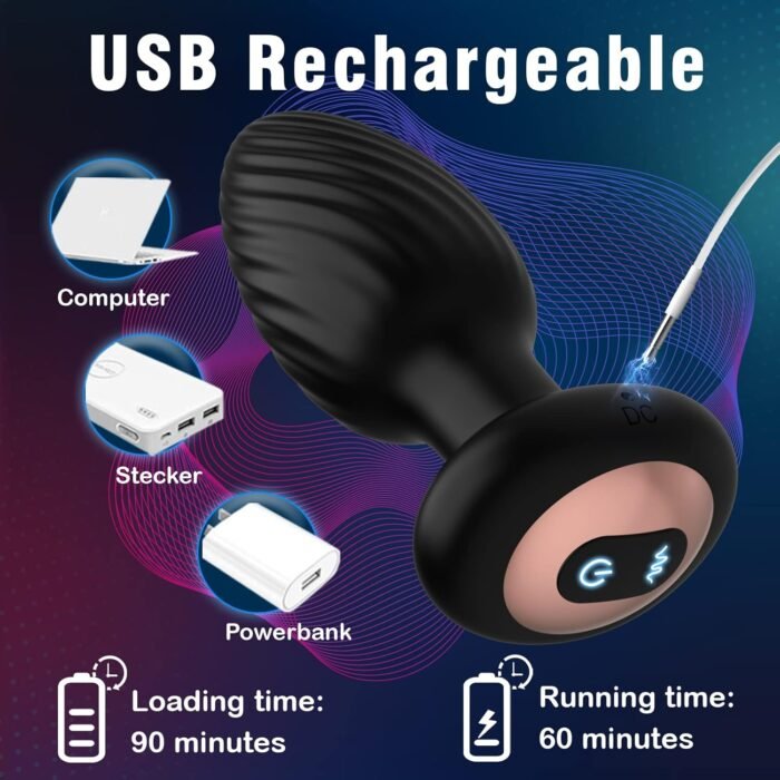 360° Rotation Adult Sex Toys for Men Prostate Massager - Swirl Surround Stimulate Prostate Point APP Remote Control, Adult Toys Anal Plug Vibrating Butt Plug with 9 Vibrating, Anal Toys Vibrator Mens - Image 8