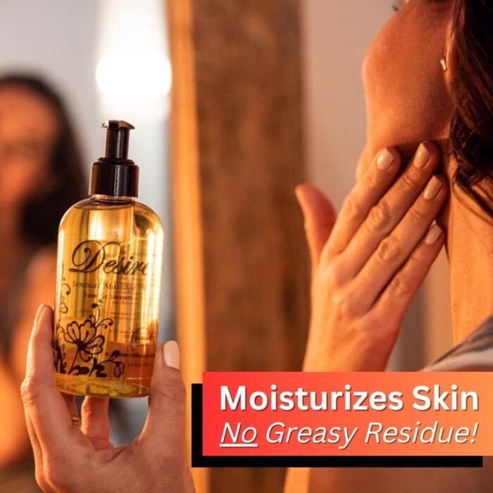 Desire Sensual Massage Oil for Date Night | Best Massage Oil for Couples | All Natural with Sweet Almond, Grapeseed & Jojoba for Smooth Glide & Moisturized Skin 8oz - Image 2