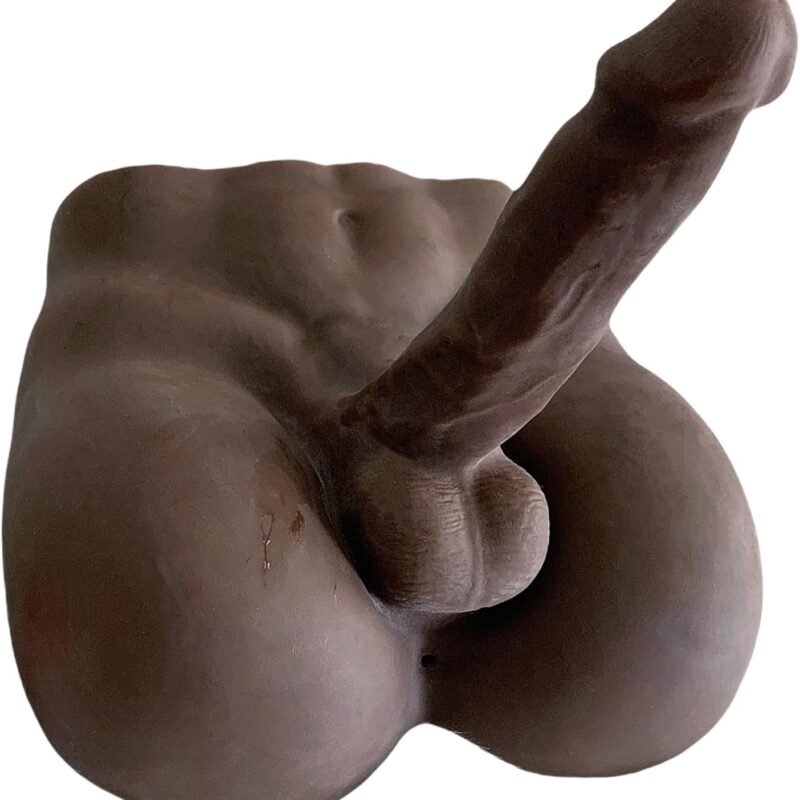 Realistic Male Torso Sex Doll for Women & Couples - Lifelike Design with Flexible Dildo Huge Cock, Black 2-in-1 Masturbation Adult Toy for Women & Gay Couples 6.8LB