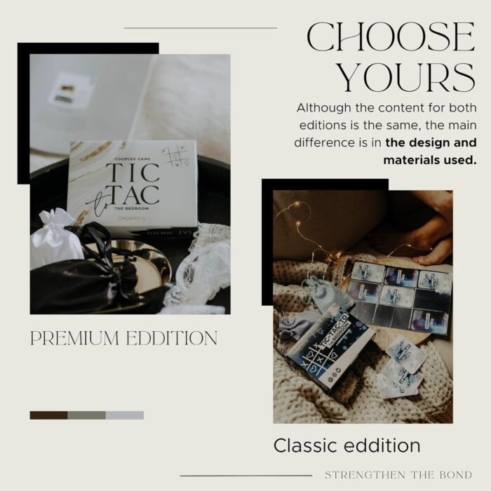 Sexy Board Game for Adults -– Tic-Tac-to The Bedroom Game for Couples – Enjoy Naughty Games for Adults, with Foreplay and Intimate Activity Cards and Sex Questions (Classic Edition) - Image 2