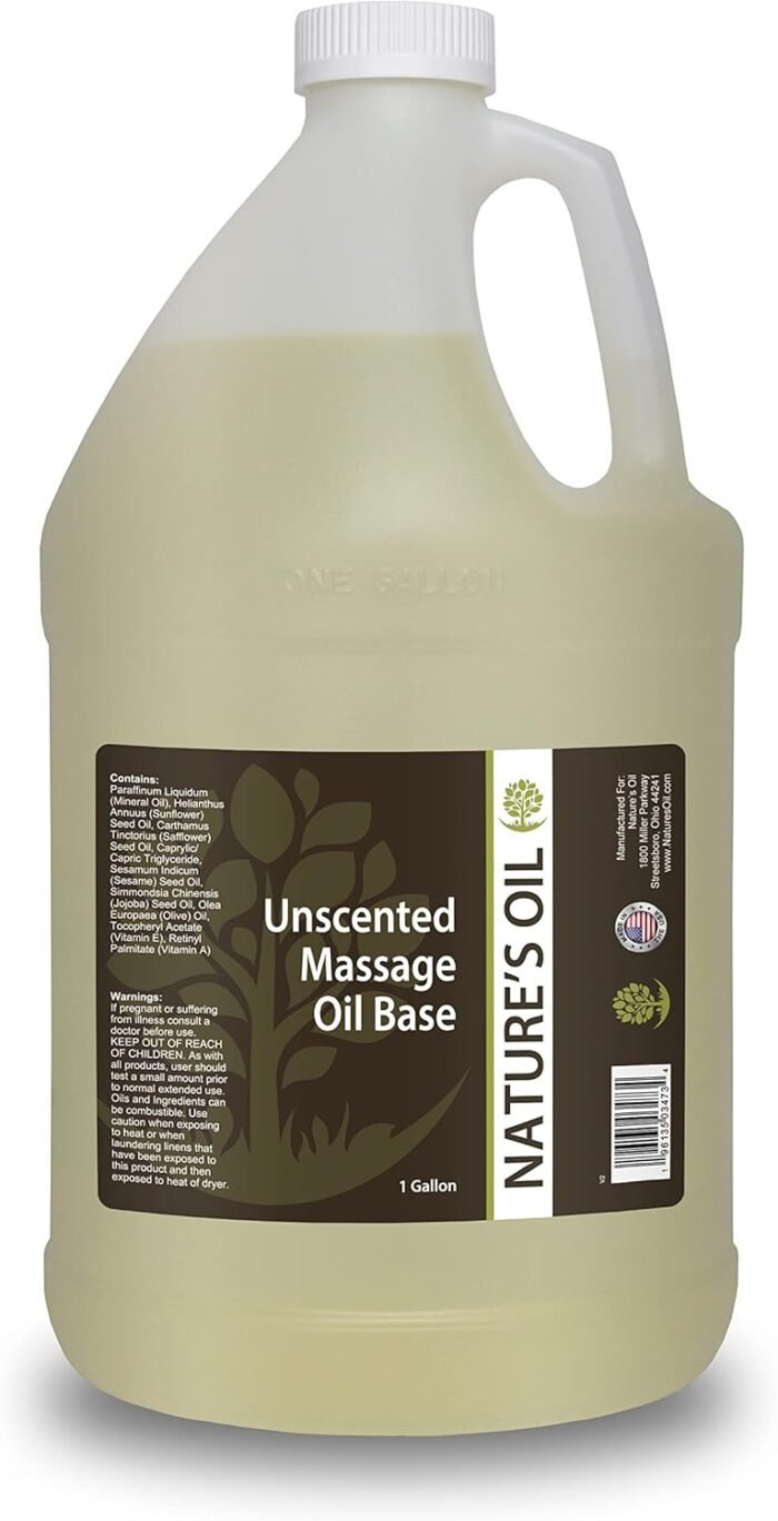 Nature's Oil Unscented Massage Oil Base, 1 Gallon