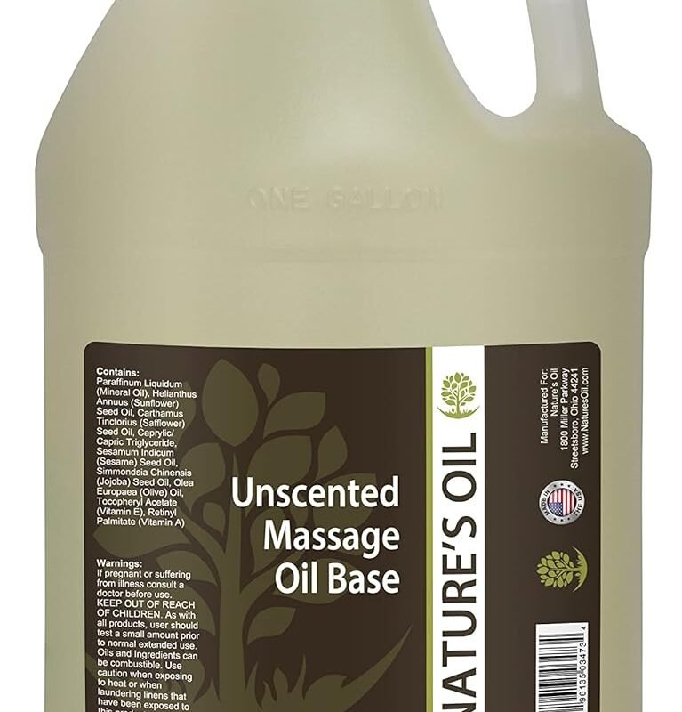 Nature's Oil Unscented Massage Oil Base, 1 Gallon