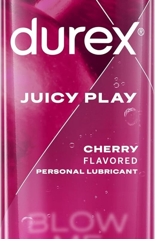 Durex Water Based Lube for Sex, Cherry Flavored Lube, Anal Lube & Sex Lube for Women & Men, Personal Lubricant for Oral Sex & Anal Sex, Sex Lubricant & Sex Toy Lube, 3.38 fl oz