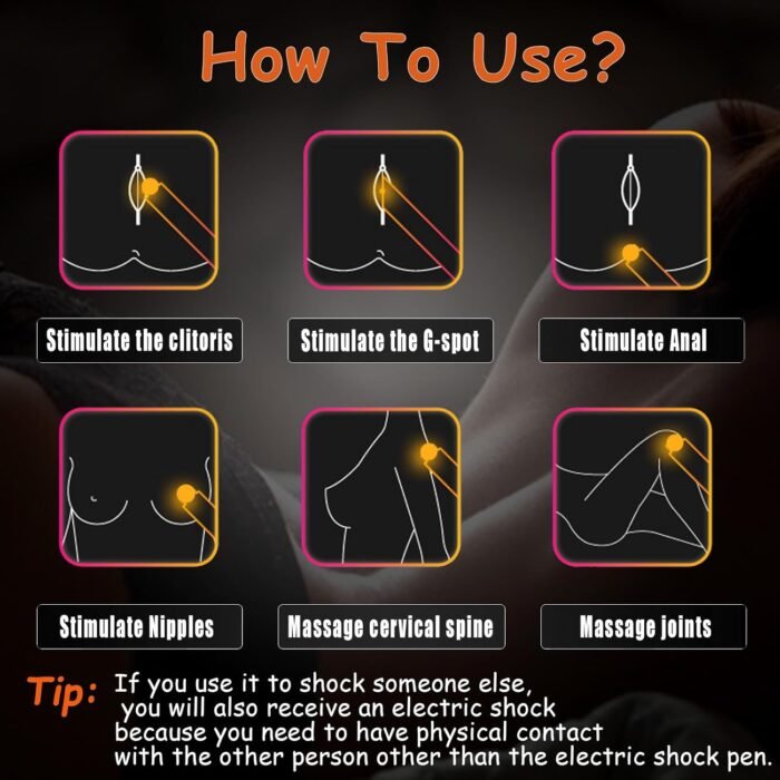 Electric Shock Wand with 9 Modes, BDSM Bondage Restraint Game Gear Sex Things for Couples Kinky G spot Clitoris Labia Shocker Wand Nipples Electrical SM Slave Punishments Estim Sex Toys - Image 2