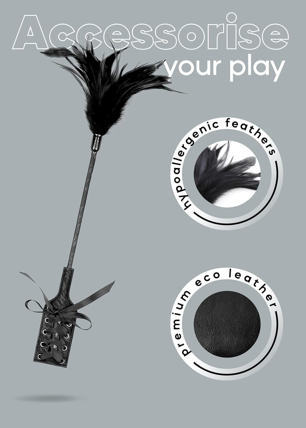 Sex Feather Tickler Adult Sex Play Role Play Cosplay Spanking French Tickler Sex Toy Bedroom BDSM Play Fetish Crop 16 inch - Image 2