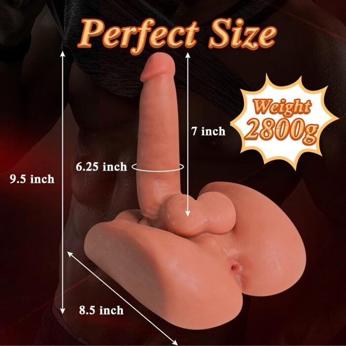 6.2LB Male Sex Doll with Flexible Dildo, Hands-Free Male Sex Toys for Female Masturbation Realistic Anal Dildo Torso with 7 Inches Dildos and Tight Anal Hole for Gay Women Couple - Image 5