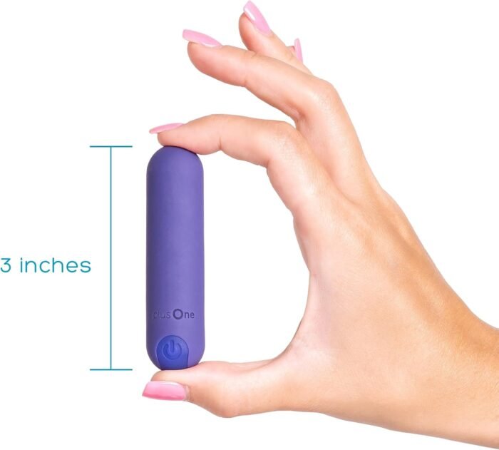 plusOne Bullet Vibrator for Women, Mini Vibrator Made of Body-Safe Silicone, Fully Waterproof, USB Rechargeable, Personal Massager with 10 Vibration Settings, Purple - Image 5