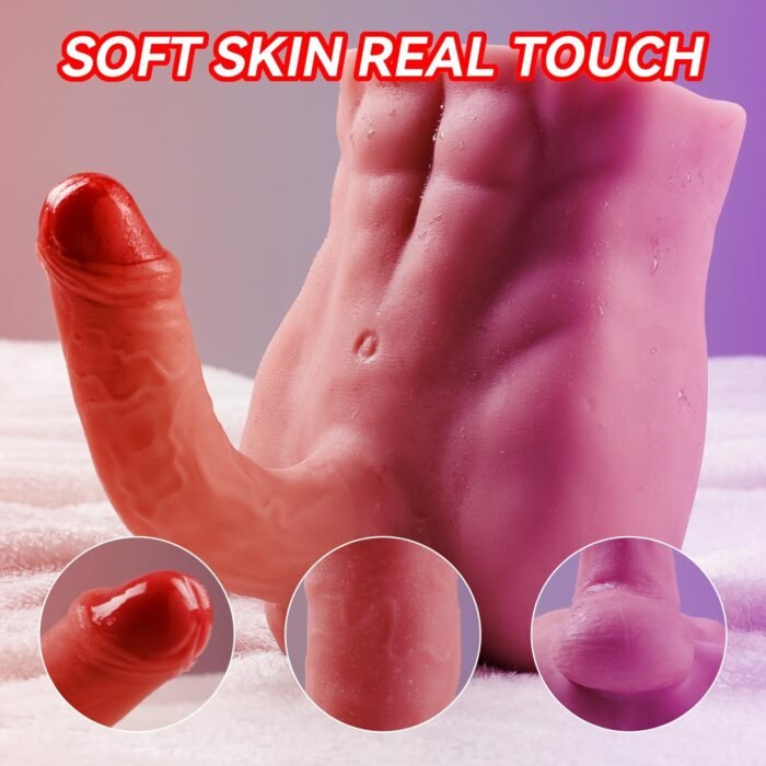 Male Sex Doll with Flexible Dildo, 2 in 1 Realistic Torso Sex Dolls 7 Inches Huge Penis for Masturbation, Tight Anal Hole for Gay Sex Toys Unisex Masturbator for Women Men Couple Sex Toy Torso Dildo - Image 6