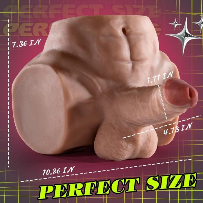 Male Sex Doll with Realistic Thick Dildo and Testis Male Masturbator Torso Butt with Tight Anal Hole Unisex Sex Toy for Gay Men Couples Masturbation 7.7 LB Adult Realistic Sex Dolls - Image 5